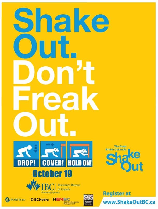 The Great British Columbia Shake Out – October 19th, 10:19 a.m.
